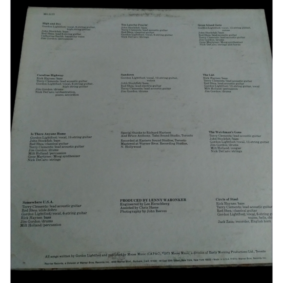 Gordon Lightfoot-Sundown Vinyl Record - Picture 2 of 4